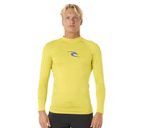 Ripcurl Men's Rip Curl Mens Waves UPF 50 Perf Long Sleeve Rash Vest - Yellow - Size: L