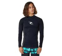 RIP CURL Mens Waves UPF Performance Long Sleeve Rash Vest Top - Black - UV Sun Protection and SPF Properties