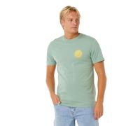 Rip Curl Wettie Passage Icon Short Sleeve T-shirt Green,Blue XL Man