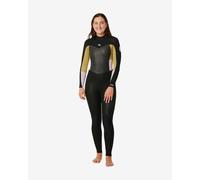 Rip Curl Omega 4/3mm Steamer Long Sleeve Wetsuit Black Yellow Pink Women - 10