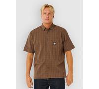 Rip Curl Premium Surf Check Short Sleeve Shirt Brown S Men