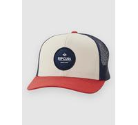 RIP CURL Men's Routine Curve Trucker Baseball Cap Hat White Navy Red
