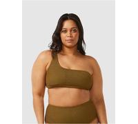 Rip Curl Sunshine One Shoulder Top Bikini Top dark olive XS