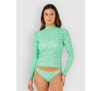Rip Curl Surf Side Upf Long Sleeve Rash Guard Green S Woman