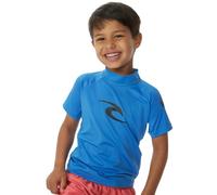 RIP CURL Toddler Brand Wave UPF Short Sleeve Rash Vest Top - Blue Gum - UV Sun Protection and SPF Properties - Unisex