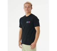 Rip Curl Tshirt Short Sleeved Cotton Black Surf Revival Decal