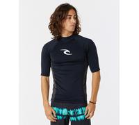 Ripcurl Men's Rip Curl Mens Waves UPF 50 Perf Short Sleeve Rash Vest - Black - Size: 44/Regular