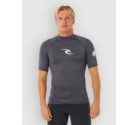 RIP CURL Men's Waves UPF50 Performance Short Sleeve Rash Vest Top Charcoal Grey Size UK Large