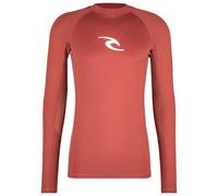 RIP CURL Mens Waves UPF Performance Long Sleeve Rash Vest Top - Red - UV Sun Protection and SPF Properties