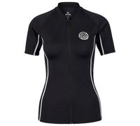 RIP CURL 2026 Womens Classic Front Zip Surf Short Sleeve Rash Vest - Black