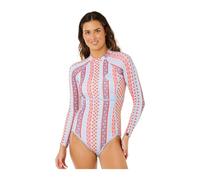 Rip Curl Coastal Instincts Upf Woman Long Sleeve Back Zip Shorty Pink L Woman