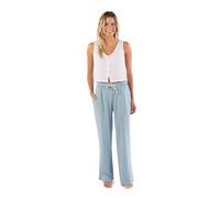 Rip Curl Women's Cotton Crepe Poplin Beach Pants - Smocked Waist, Front & Back Pockets & Longer Length for a Relaxed Fit Casual, Mid Blue, M