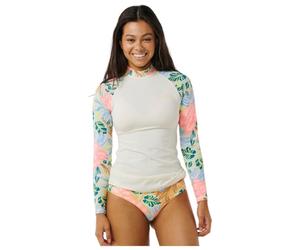 RIP CURL Womens Follow The Sun UPF 50 Long Sleeve Rash Vest Top - Light Orange