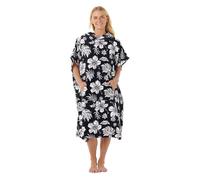 Rip Curl Womens Mixed Floral Print Storm Hooded Towel Poncho - Black/White