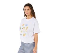 Rip Curl Poolside Heritage Short Sleeve T-shirt White M Woman