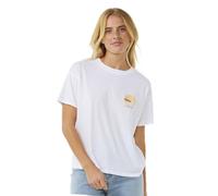 Rip Curl Women's Relaxed Fit Short Sleeve T-Shirt, California White Line Up, S