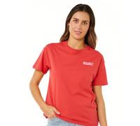 Rip Curl Women's Relaxed Fit Short Sleeve T-Shirt, Deep Red Ocean Break, S
