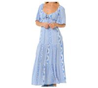 Rip Curl - Women's San Carlos S/S Maxi Dress - Dress size M, blue
