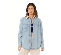 Rip Curl Surf Side Relaxed Denim Long Sleeve Shirt Blue M Woman