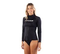 Rip Curl Women's UPF 50+ Sun Protection, Long Sleeve Rashguard-Quick Dry, Moisture Wicking Swim Shirt, Black, XL