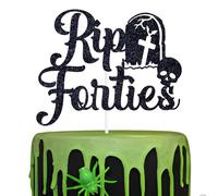 Rip Forties Cake Topper, Death to My Youth/Rip to My 40s, Gravestone Theme 50th Birthday Party Decorations