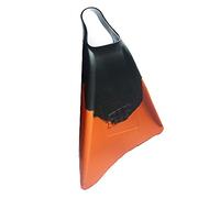 RIP Pro Asymmetric Dophin Tail Swim FINS - Floating! BodySurf, Bodyboard, Snorkle, Dive, - Intermediate to Advanced, Competition Level - Comfort w/Speed & Control (Black/Orange, Large)