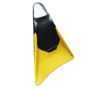 RIP Pro Asymmetric Dophin Tail Swim FINS - Floating! BodySurf, Bodyboard, Snorkle, Dive, - Intermediate to Advanced, Competition Level - Comfort w/Speed & Control (Black/Yellow, Large)