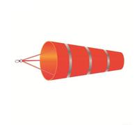 Rip-Stop Polyester Windsock for Environmental Wind Assessment with Reflective Stripes Reflective Cord and Metal Clip Securing System (80cm)