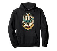 Rip Then Sew Quilting Craft Retro Pullover Hoodie