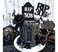 Rip to My 30s Cake Topper Gothic 40th Birthday Cake Decoration | Gothic Birthday Cake Decor, Death To My Thirties Cake Accent, Funeral of My Youth Cake Topper, 40th Birthday Party Decoration