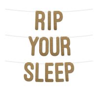 Rip Your Sleep Glitter Baby Shower Banner,celebrate The Arrival With Style,perfect For Gender Reveal Or Party Decor 7 Inch (Gold)