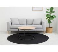 Ripaz Vogue -Jute Rug Black Color Round Rug Bohemian Hand Made Area Rug for Home Decor (90 x 90 cm Round)