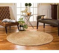 Ripaz Vogue -Jute Rug Hand Woven Round Rug Hand Braided Area Rug, Natural Jute (90 cm Round)