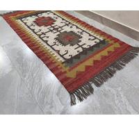 Ripaz Vogue - Kilim Wool Jute Vintage Rug - Durable Handcrafted Area Rug for Modern Home Décor 120 x 180 cm (4x6 Feet)