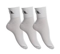 Ripcurl 3 pairs Mens Quarter RC1 Socks - White - Size UK 6.5-8