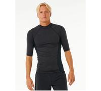 Ripcurl Men's Rip Curl Mens Dawn Patrol UPF 50 Perf Short Sleeve Rash Vest - Black - Size: 38/Regular