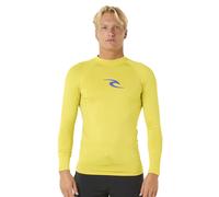 RIP CURL Mens Waves UPF 50 Perf Long Sleeve Surf Rash Vest - Sulphur - L