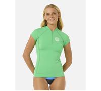 Ripcurl Women's Rip Curl Womens Classic Surf Cap Short Sleeve Rash Vest - Green - Size: 10/8