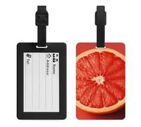 Ripe Grapefruit Slice Luggage Tags Suitcases - TPU Travel Bag Tags with Name Id Label and Black Loop - Unique Cute Id Labels for Women Men Suitcase Baggage Bag Backpack Instrument