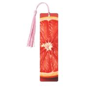 Ripe Grapefruit Slice Metal Bookmarks with Tassel,Cool Book Markers for Reading Women, Men,Aluminum Hanging Ornament Fancy Handmade Craft Reading Accessories Gift for Book Lovers M