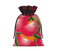 Ripe Watermelon Slice Print Gift Decor Bags Drawstring Pouches Eco-Friendly Anniversaries Present Packaging