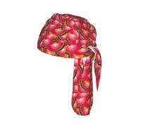 Ripe Watermelon Slice Print Stretch Cycling Cap Quick-Drying Moisture-Wicking Breathable Headwear Elastic Sports