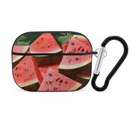 Ripe Watermelon Slice Seeds AirPods Pro 2 Case Cover, Shockproof Hard Shell Protective Case for Women Men, Compatible with Airpod Pro Case 2nd/1st Generation with Keychain-Black