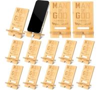 Ripeng 10 Pcs Christian Bulk for Church Bamboo Phone Stand for Employee Desk Office Workers Thank You Gift for Team Coworkers Staff Volunteer Nurse Teacher W olleagues