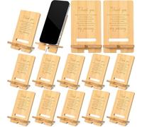 Ripeng 10 Pcs Employee Appreciation Gifts Bulk Bamboo Phone Stand for Desk Office Workers Inspiration Thank You Gift for Team Coworkers Staff Volunteer Nurse Teacher Colleagues Gratitude (Thank You)