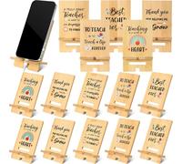 Ripeng 10 Pcs Teacher Appreciation Gifts Bulk Bamboo Phone Stand for Desk Office Workers Thank You Best Teacher Gifts for Team Employee Coworkers Staff Volunteer Nurse Week