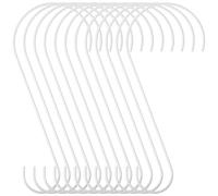 Ripeng 12 Pieces 12 Inch Heavy Duty Big S Hooks Bird Feeder Rustproof Stainless Steel Hook for Garden Tree Branch, Kitchen, Bird House, Plants, Baskets, Lanterns and Bicycles(White)