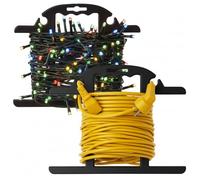 Ripeng 2 Pcs ABS Heavy Duty Extension Cord Storage Reel, Portable Christmas Light Storage Cord Organizer, Portable Hose Organizer Wrap-holds 100 Feet, H-shape Reel (Black)