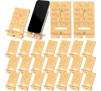 Ripeng 20 Pcs Christian Bulk for Church Bamboo Phone Stand for Employee Desk Office Workers Thank You Gift for Team Coworkers Staff Volunteer Nurse Teacher W olleagues