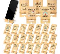 Ripeng 20 Pcs Teacher Appreciation Gifts Bulk Bamboo Phone Stand for Desk Office Workers Thank You Best Teacher Gifts for Team Employee Coworkers Staff Volunteer Nurse Week